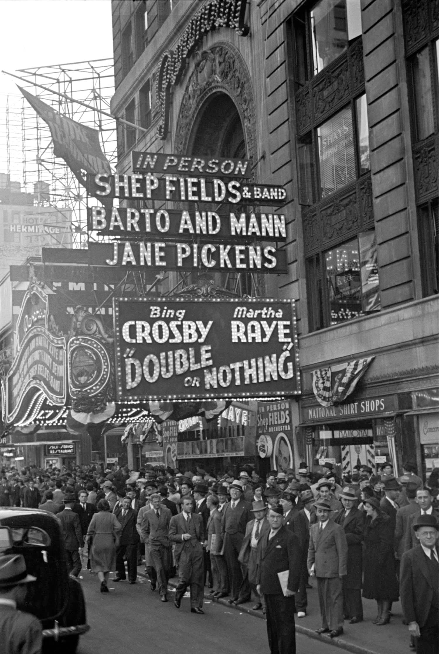 Paramount Theater marquee, New York, 1937